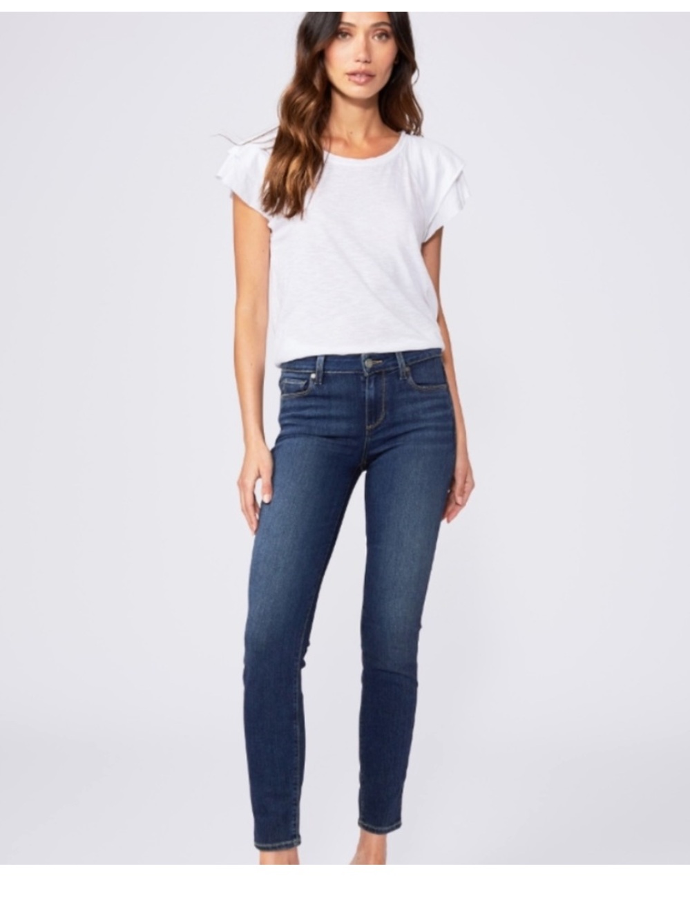 PAIGE Dark Blue Verdugo Ankle Skinny Jeans